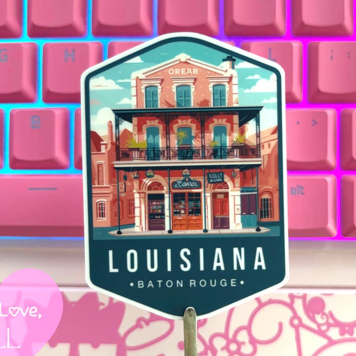 Handmade Vinyl sticker- "Louisiana State" for wholesale by With Love, Ell
