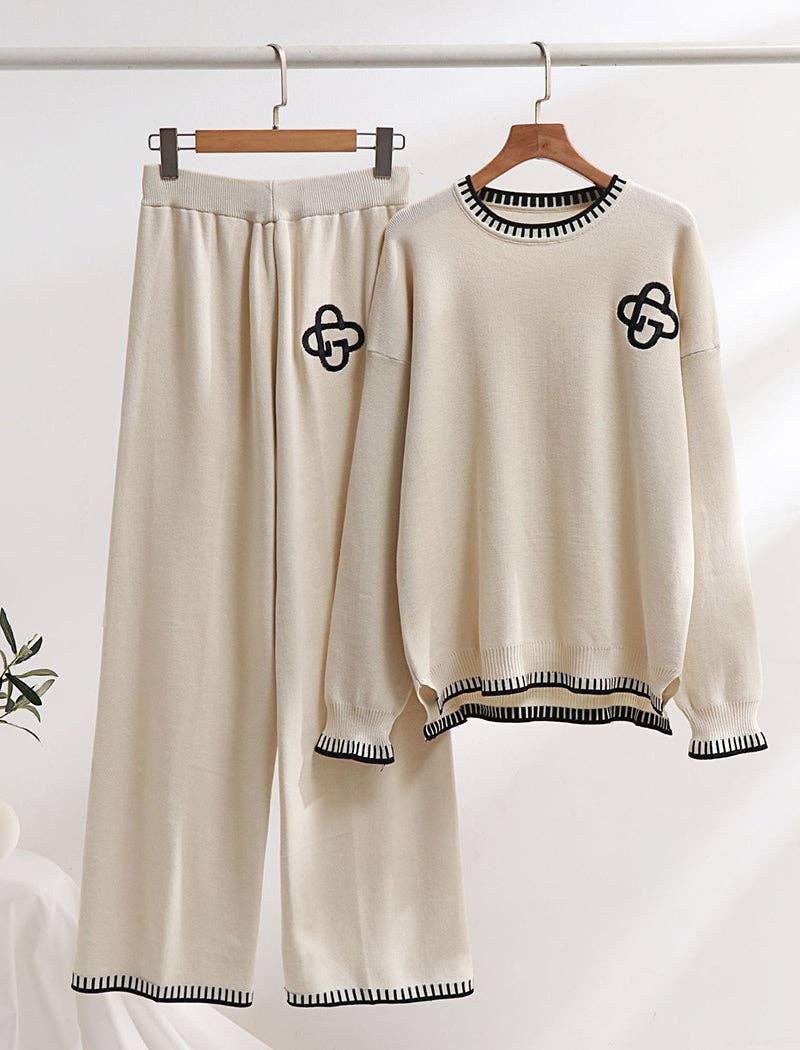 safistyle - Wholesale Lounge Set - Women's - Long Sleeve Knit Sweater & Wide-Leg Pants Set7