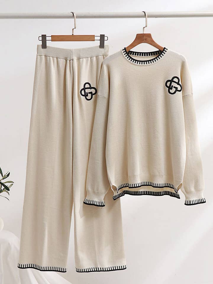 safistyle - Wholesale Lounge Set - Women's - Long Sleeve Knit Sweater & Wide-Leg Pants Set7