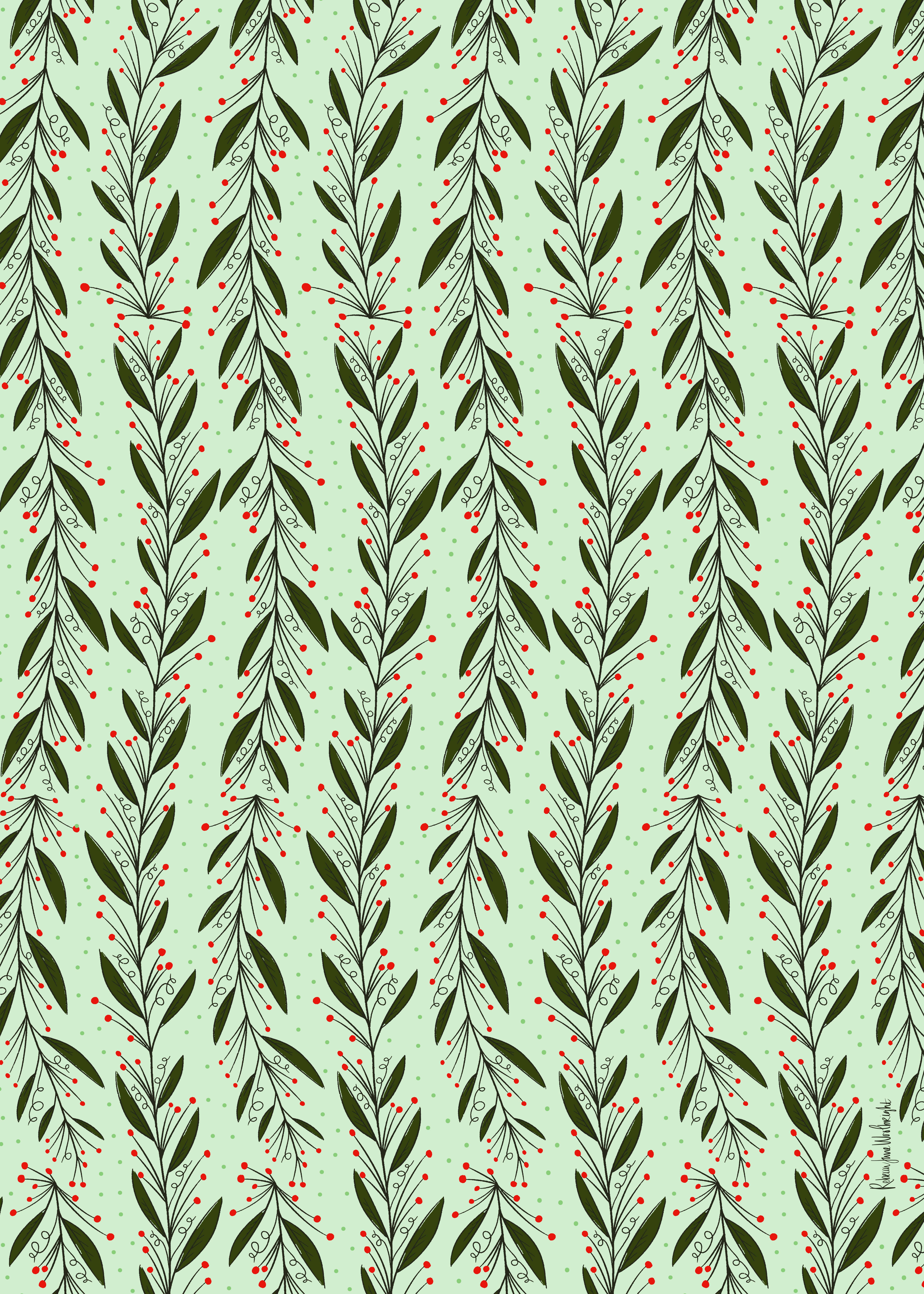 Rebecca Jane Woolbright - Wholesale Tea Towel - Mistletoe Tea Towel – Holiday Kitchen Linen5