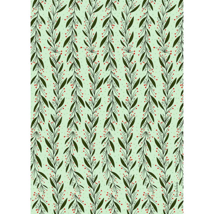 Rebecca Jane Woolbright - Wholesale Tea Towel - Mistletoe Tea Towel – Holiday Kitchen Linen5