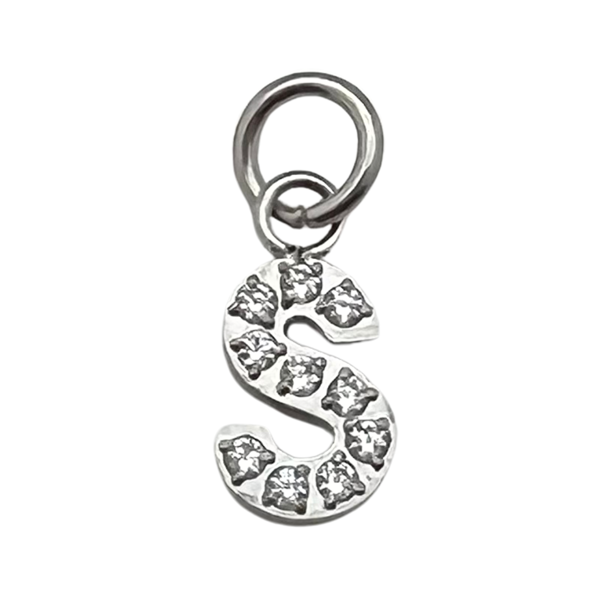 WJW - Vendita all'ingrosso Ciondolo/pendente - Ciondoli con lettera iniziale in acciaio inossidabile e pavé di zirconi cubici18