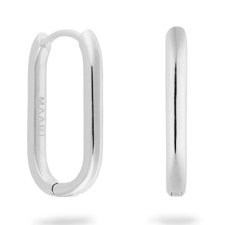 Mae earrings silver big for wholesale by MAARI STUDIOS