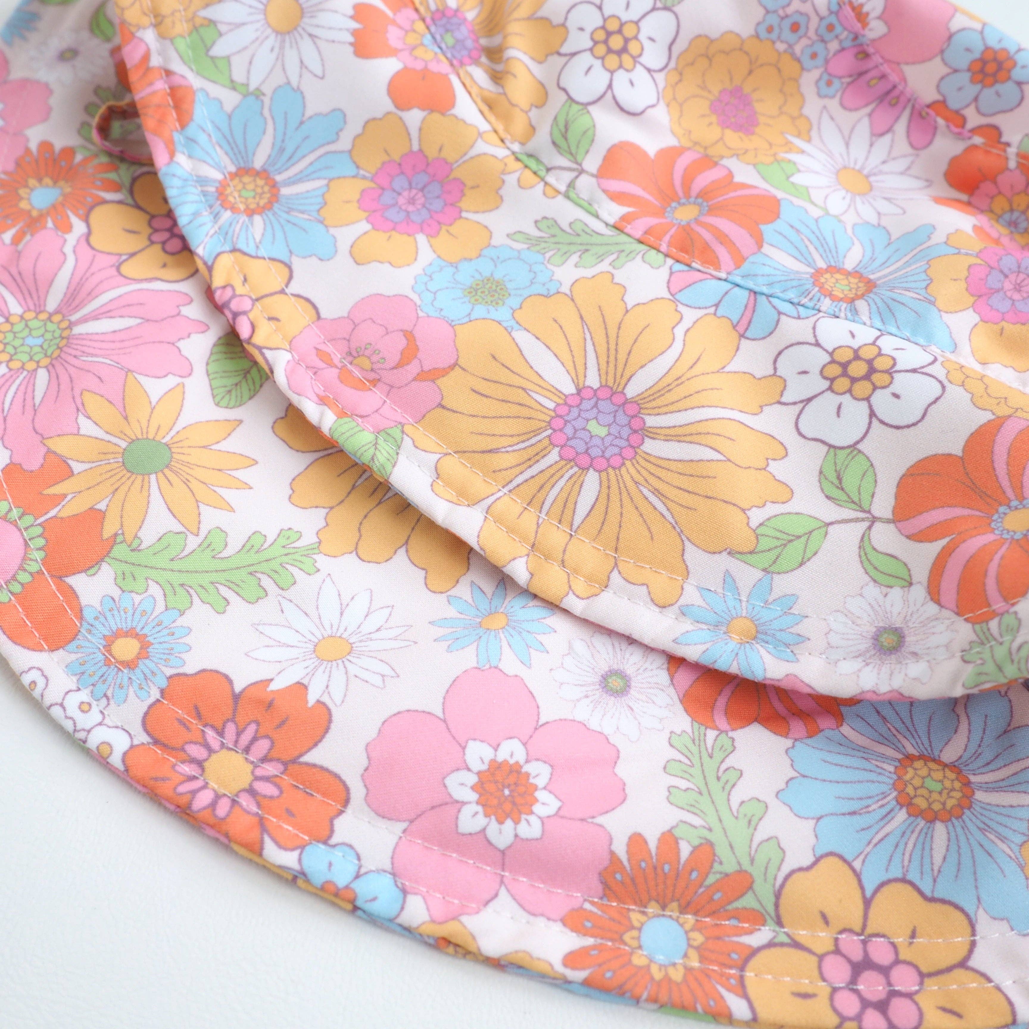 Honey Lemonade- Minky Baby Blankets and Gifts - Wholesale Sun Hat - Kids - Baby & Kids Sun Hat - Retro Floral5