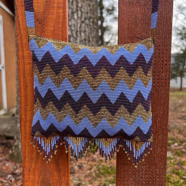 Grape Vine - Chic Beaded Purse in Purple & Gold for wholesale by Mother Sierra