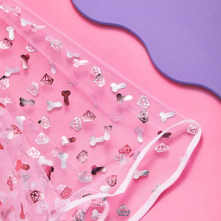 xo, Fetti - Wholesale Veil - Women's - Bachelorette Party Penis Veil, Bridal Shower Gift, Accessory3