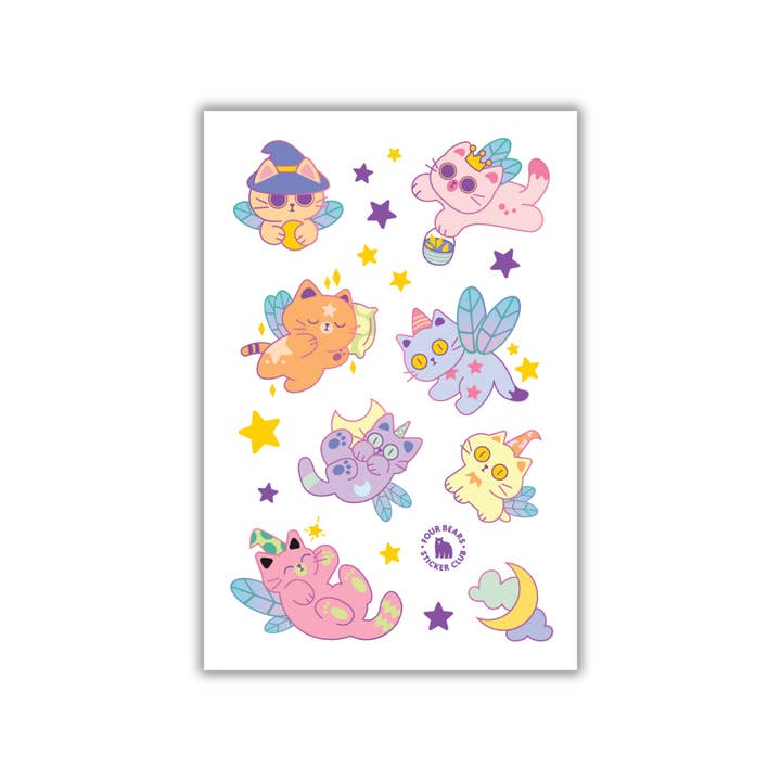 Fairy Cats for wholesale by Four Bears Sticker Club