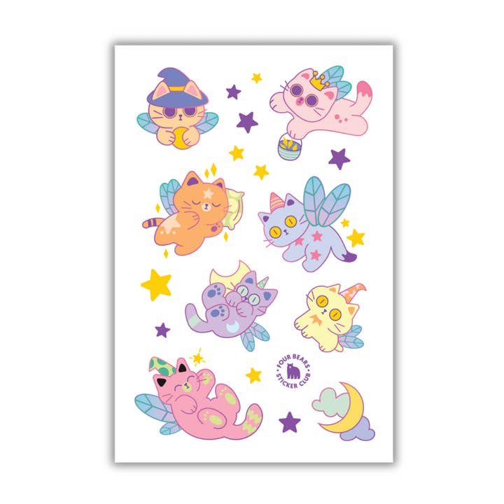 Chats féeriques pour la vente par Four Bears Sticker Club