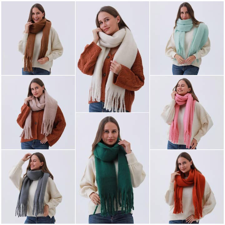 Fluffy Brushed Fringe Scarf
YS-2028 for wholesale by Oblige by G