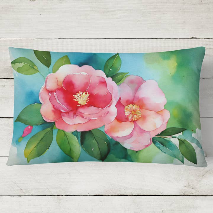 Alabama Camellia i akvarell tyg dekorativ kudde för wholesale av Caroline's Treasures