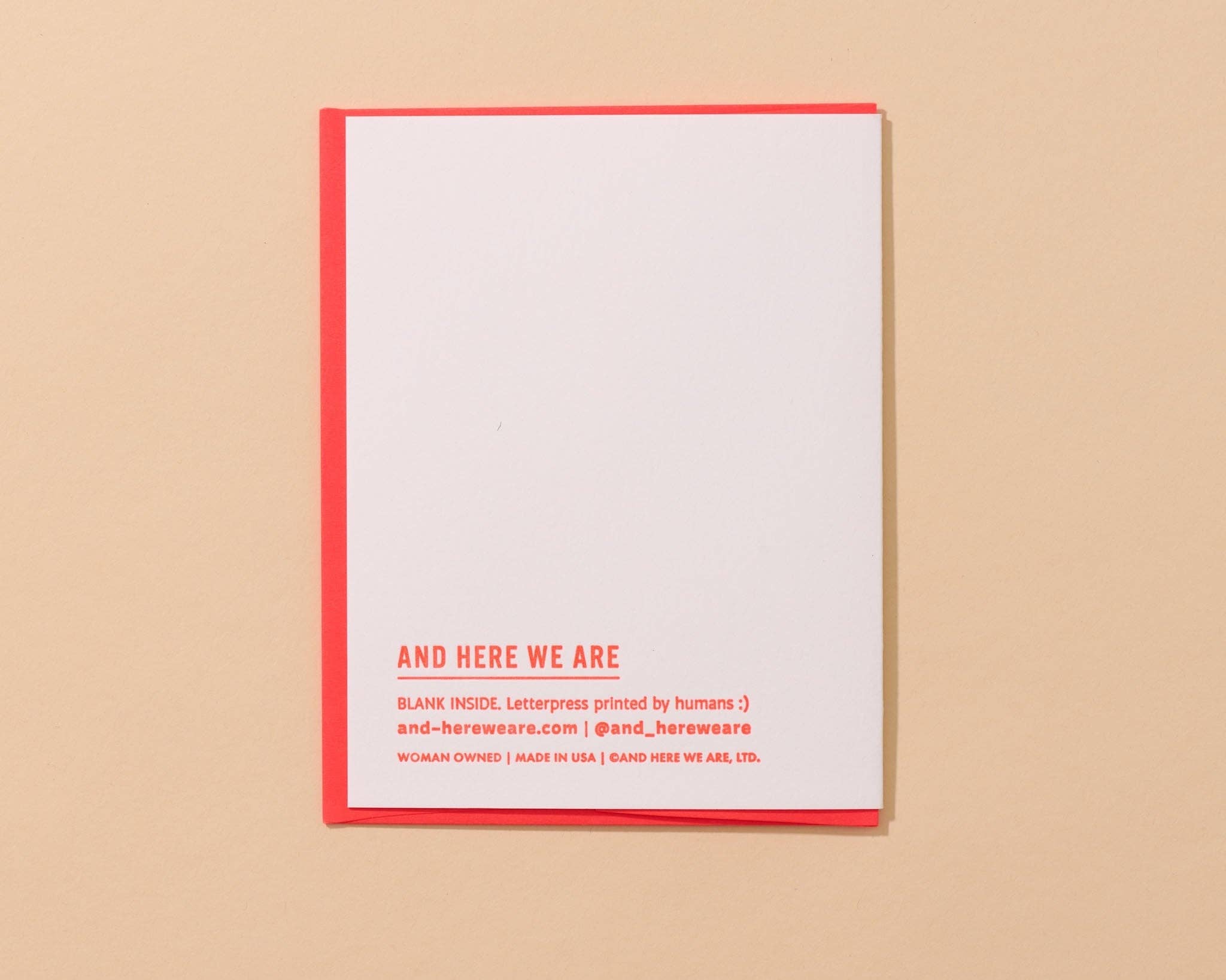 And Here We Are - Vente Cartes de déclaration d'amour - Carte d'amour sardines imprimée en letterpress - Made in USA - Idée cadeau gourmande poisson en conserve2