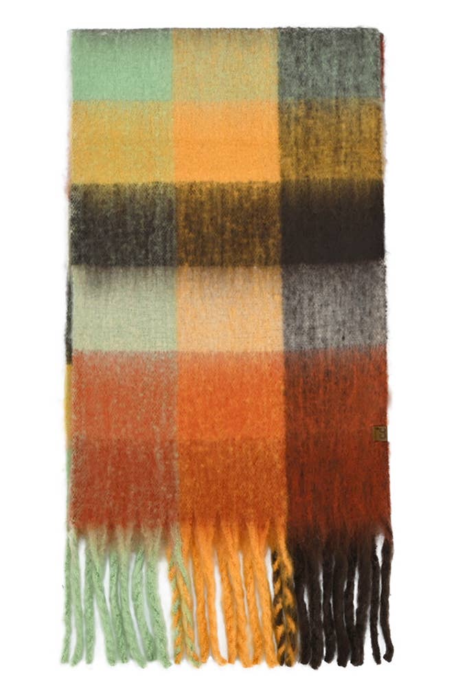 Hana - Wholesale Scarf - Women's - C.C Multi Color Block Plaid Check Pattern Woven Winter Scarf4