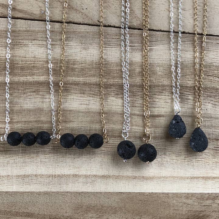 Lauren Lane - Wholesale Pendant/charm necklace - Essential Oil Lava Stone Pendant Necklaces6