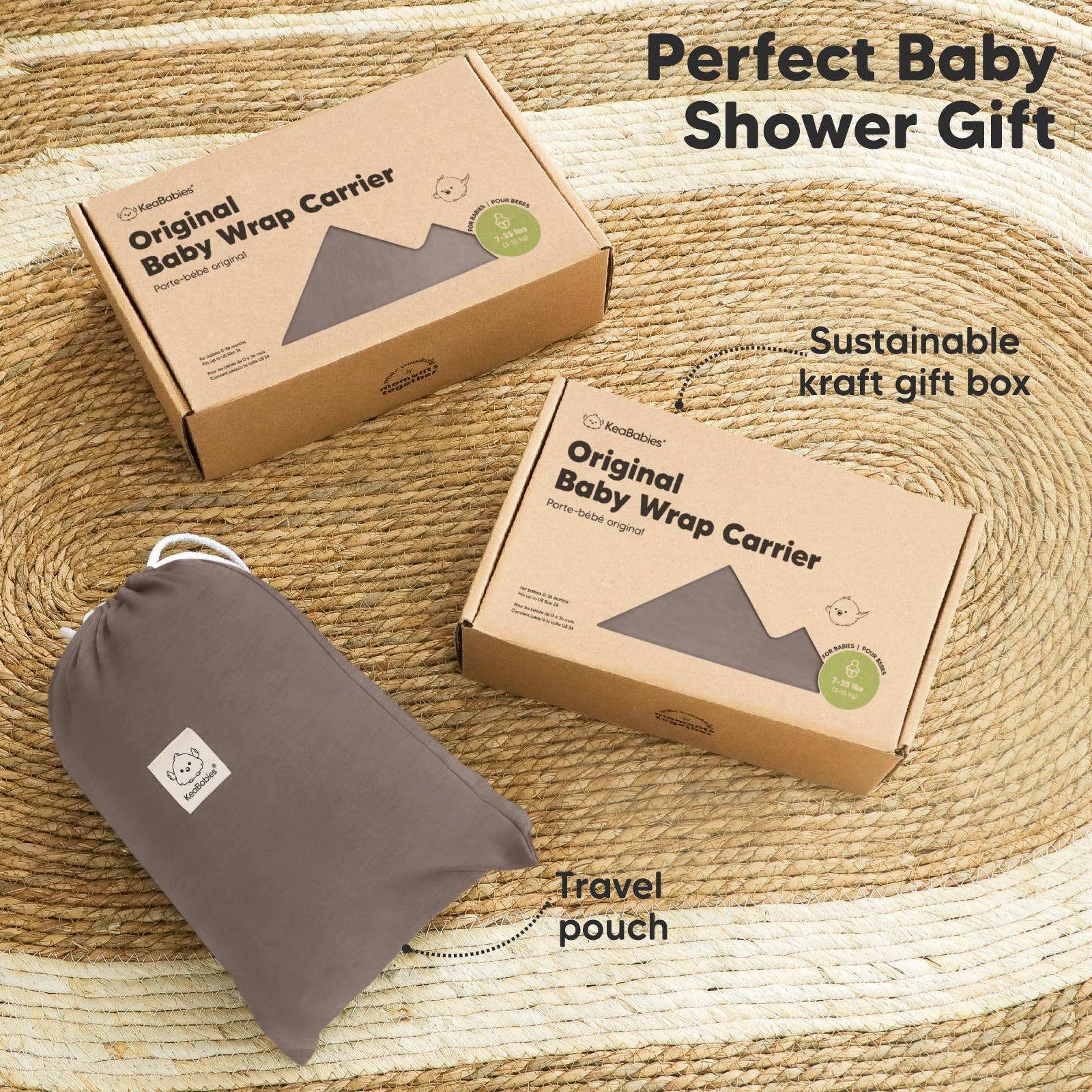 Koper grijs KeaBabies originele draagdoek voor baby's voor groothandel op Faire8