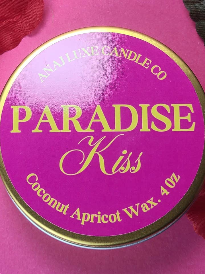 Bougie de Voyage PARADISE KISS pour la vente par ANAJ Luxe Candle Co