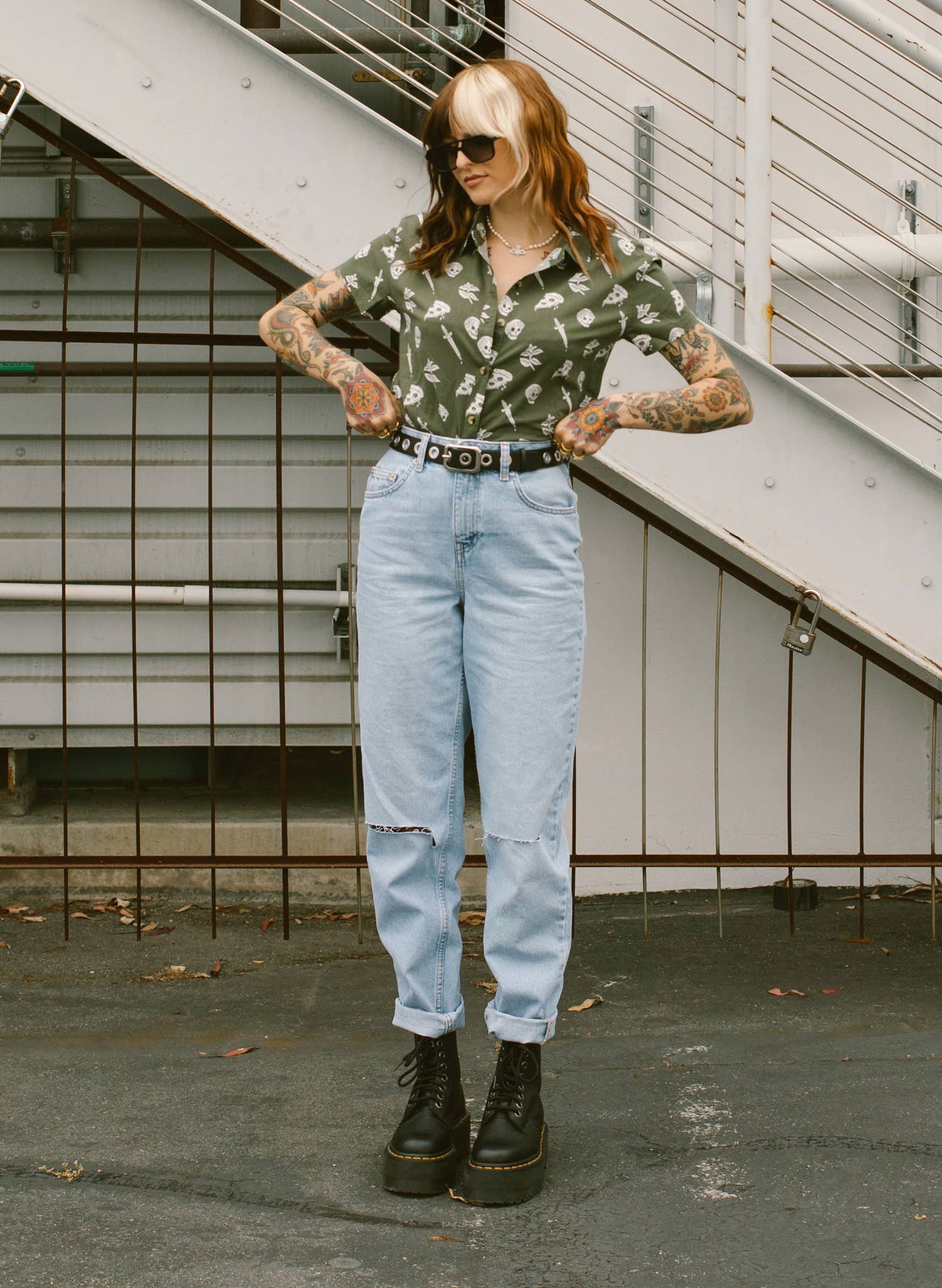 Pyknic - Vente Chemise à col boutonné – unisexe - Chemise décontractée boutonnée Pizza Slayer unisexe6