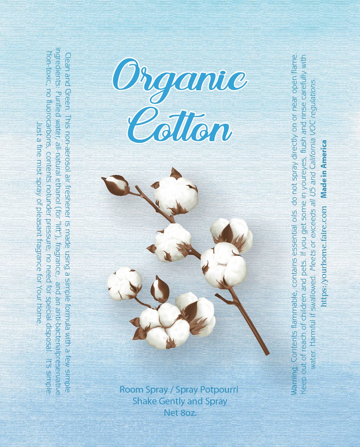 Your Home - Wholesale Room & Linen Spray - Room Spray White Can 8oz Mix 6pk (Lavender, Jasmine, Cotton)6