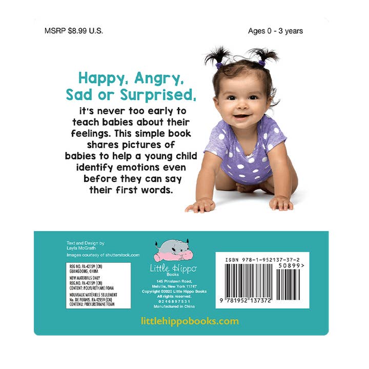 Little Hippo Books - Wholesale Book - Kids - Baby's Feelings- Children's Padded Board Book