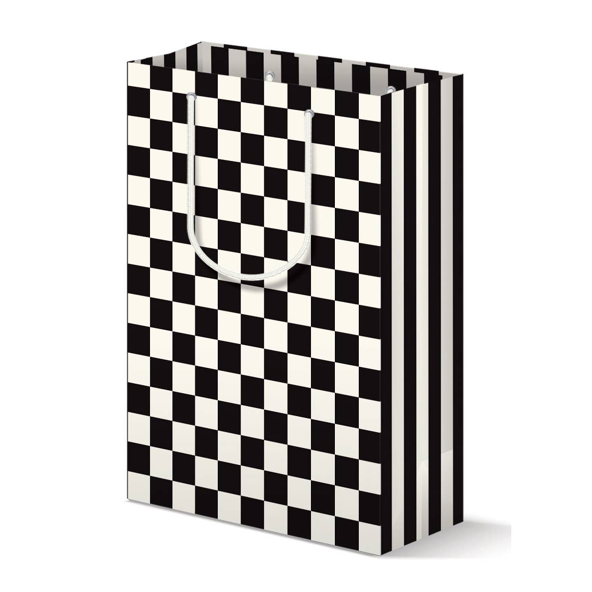 MELLOWWORKS – wholesale Gift bag – B&W CHECKERBOARD GIFT BAG0