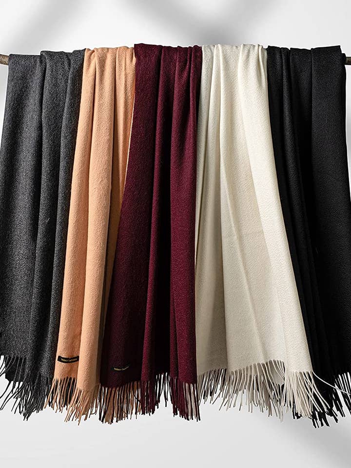 Cashmere Throw Blanket with Fringe | 60 x 54 Inch Super Soft for wholesale by Velanio Cashmere