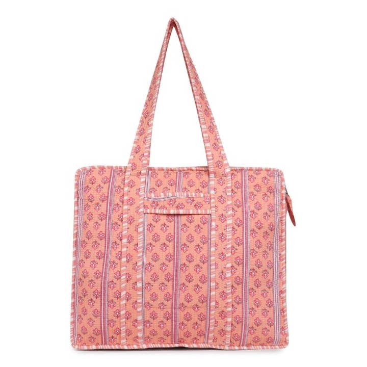 Hi Handmade - Wholesale Tote bag – Women's - Cotton Tote Bag With Zip - Petal Peach5