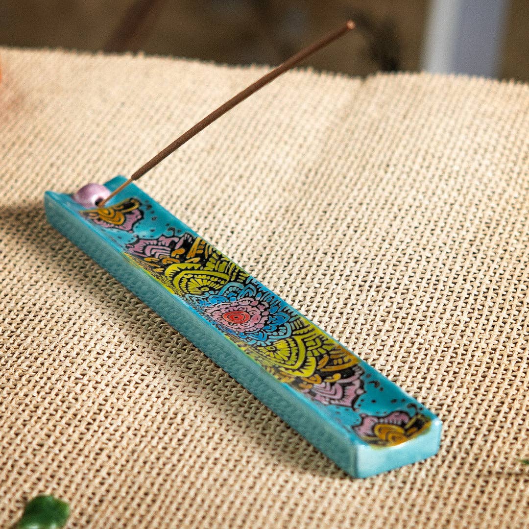 Urban Tokyo – Engroshandel Røgelsesholder – Håndmalet keramisk røgelsesholder 9 tommer L Mandala (1/72)3