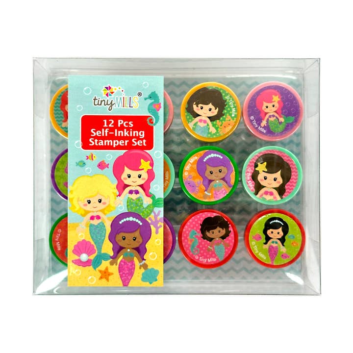 Tiny Mills - Vendita all'ingrosso Timbro in gomma/decorativo - Bambini e neonati - Kit di timbri a forma di sirena per bambini