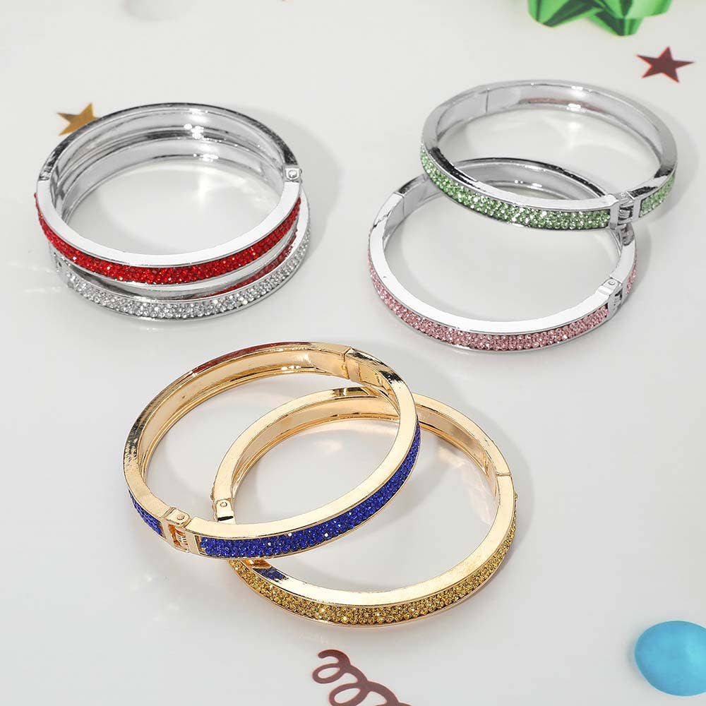 Sensibling Corp. - Vendita all'ingrosso Bracciale a polsino - 2PCS - Braccialetti rigidi con cerniera e strass8