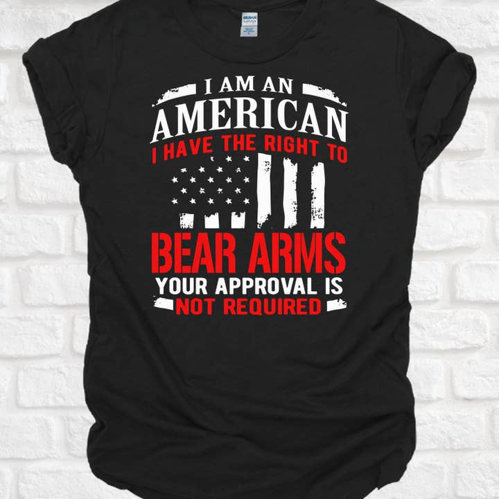 T-shirt American Right to Bear Arms per la vendita all'ingrosso da parte di Ink'd Worx by Design
