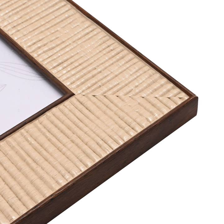 WIDDOP and Co. US - Wholesale Picture frame - **MULTI 4** iFrame Rattan Effect Recyled Natural 4" x 6"3