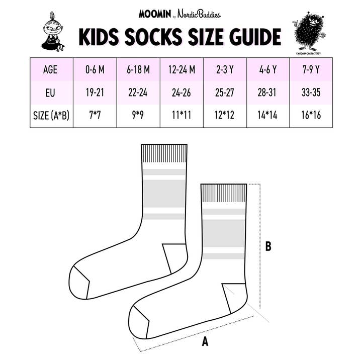 Nordicbuddies - Wholesale Socks - Kids - Snorkmaiden and Little My Kids Socks, Double Pack1