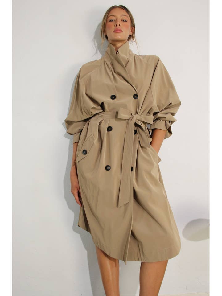 LÆRRED TRENCHCOAT I IMITERET LÆDER for engroshandel hos Mulla