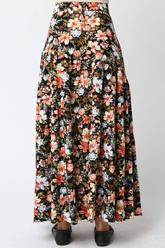 Black Multi Ayla Floral Skirt for wholesale on Faire2