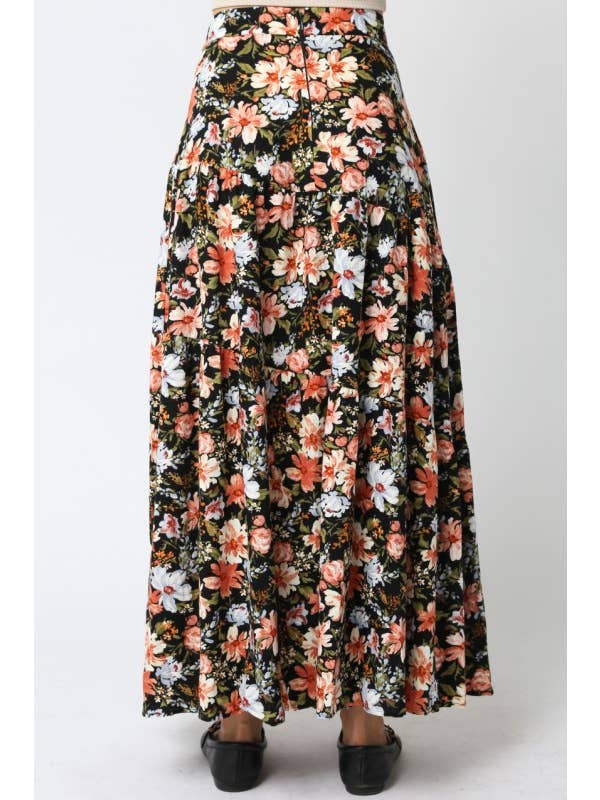 Black Multi Ayla Floral Skirt for wholesale on Faire2