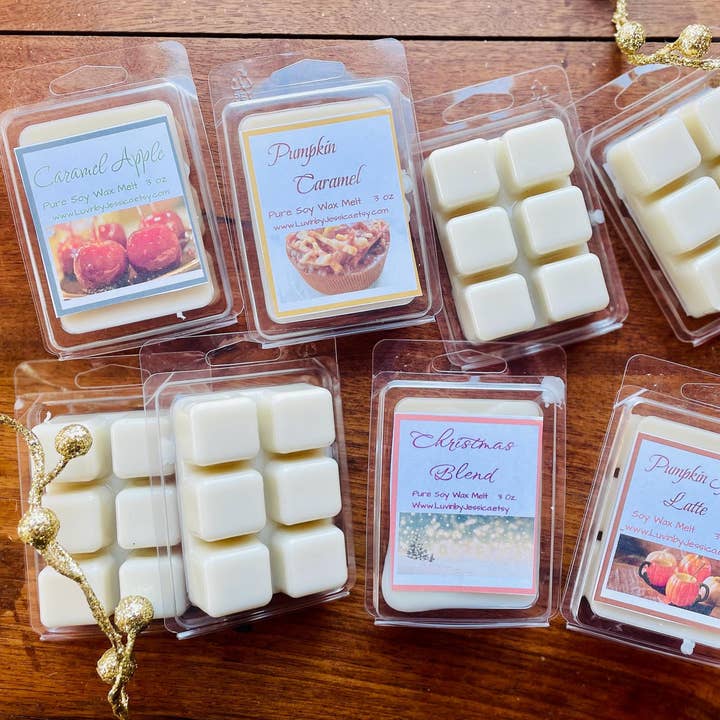 Stark duftende Sojawachsschmelzen mit personalisiertem Etikett #4 für den Großhandel von LuvinbyJessica.etsy.com