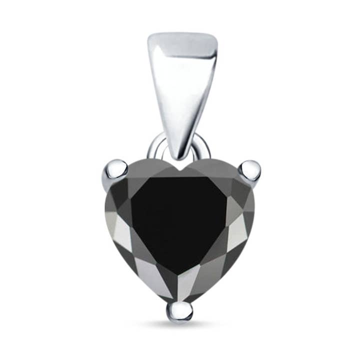 Black CZ Heart Pendant for wholesale by Blue Apple Imports