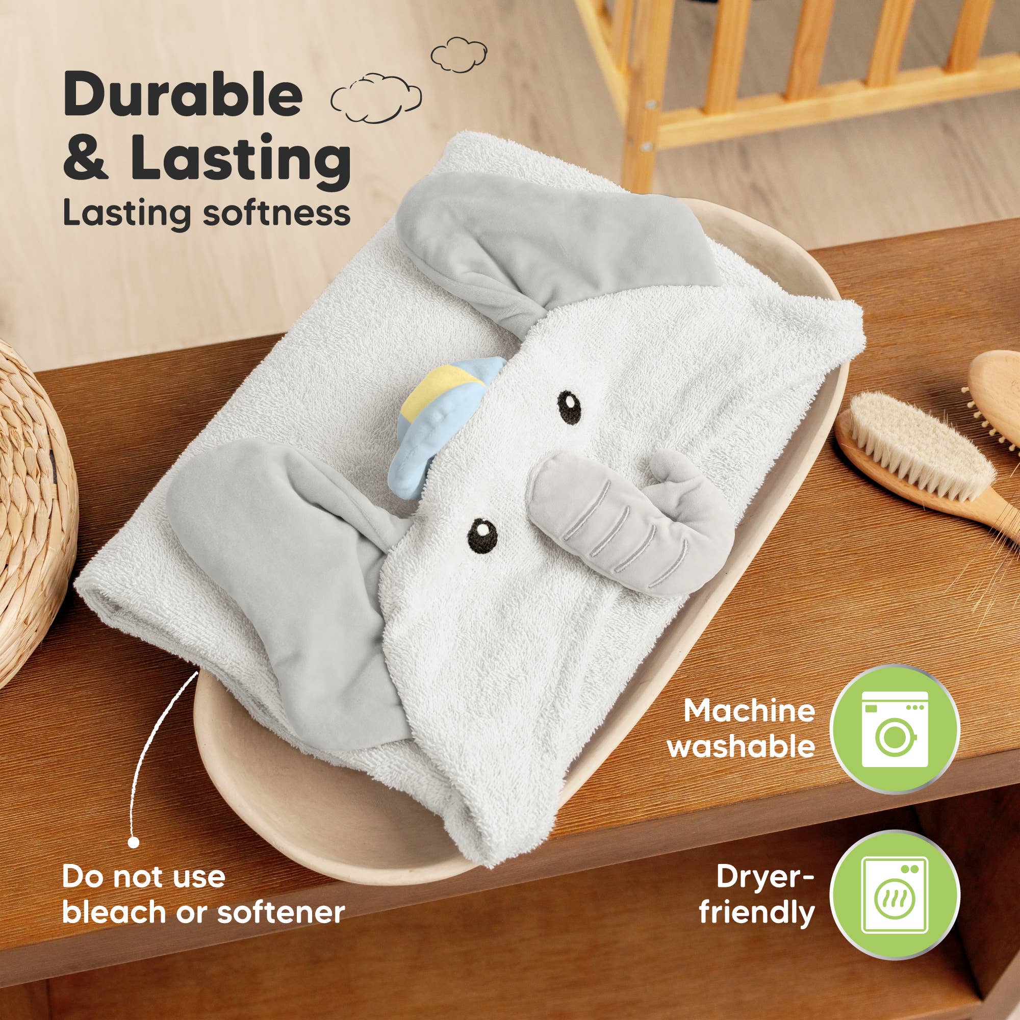 Ethan Playpals Hooded Baby Bath Towels for Newborn for wholesale on Faire7