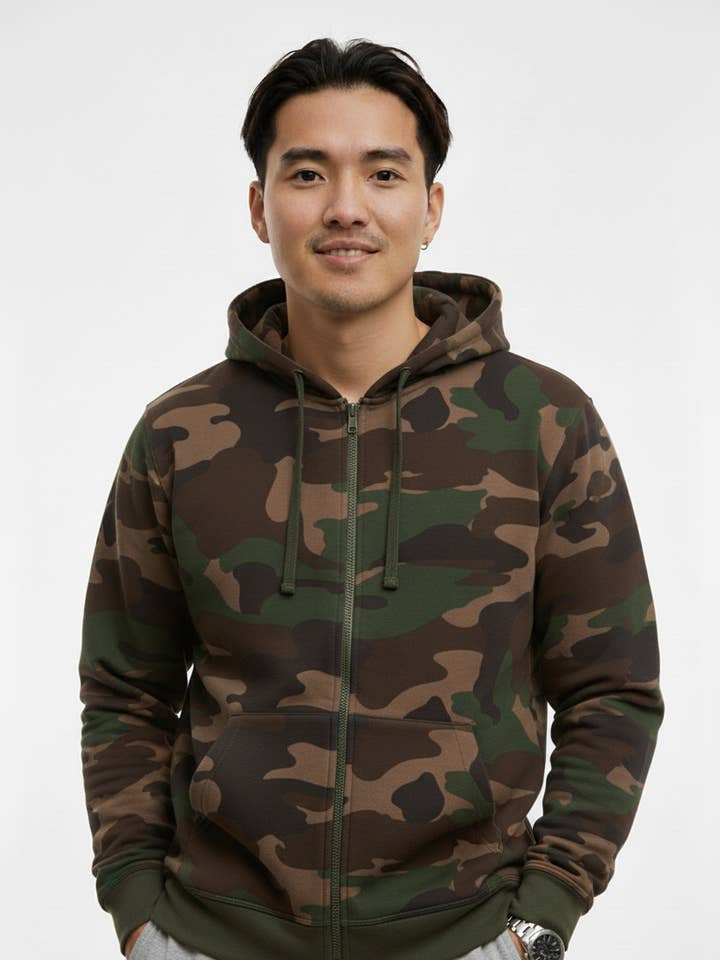 UNISEX FLEECE ZIPPER HOODIE for wholesale by Hawk's Bay