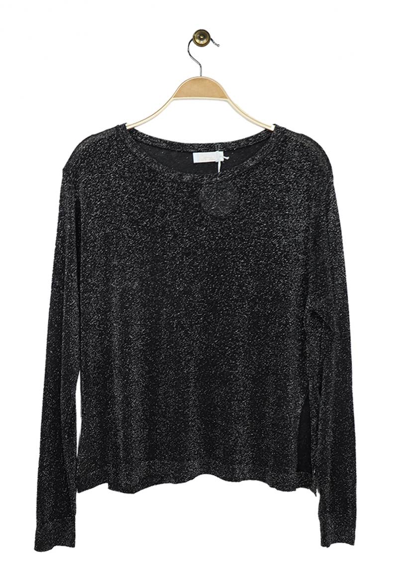 Attrait Paris – Engroshandel Strikket top - Dame – Lurex mesh top med lange ærmer9