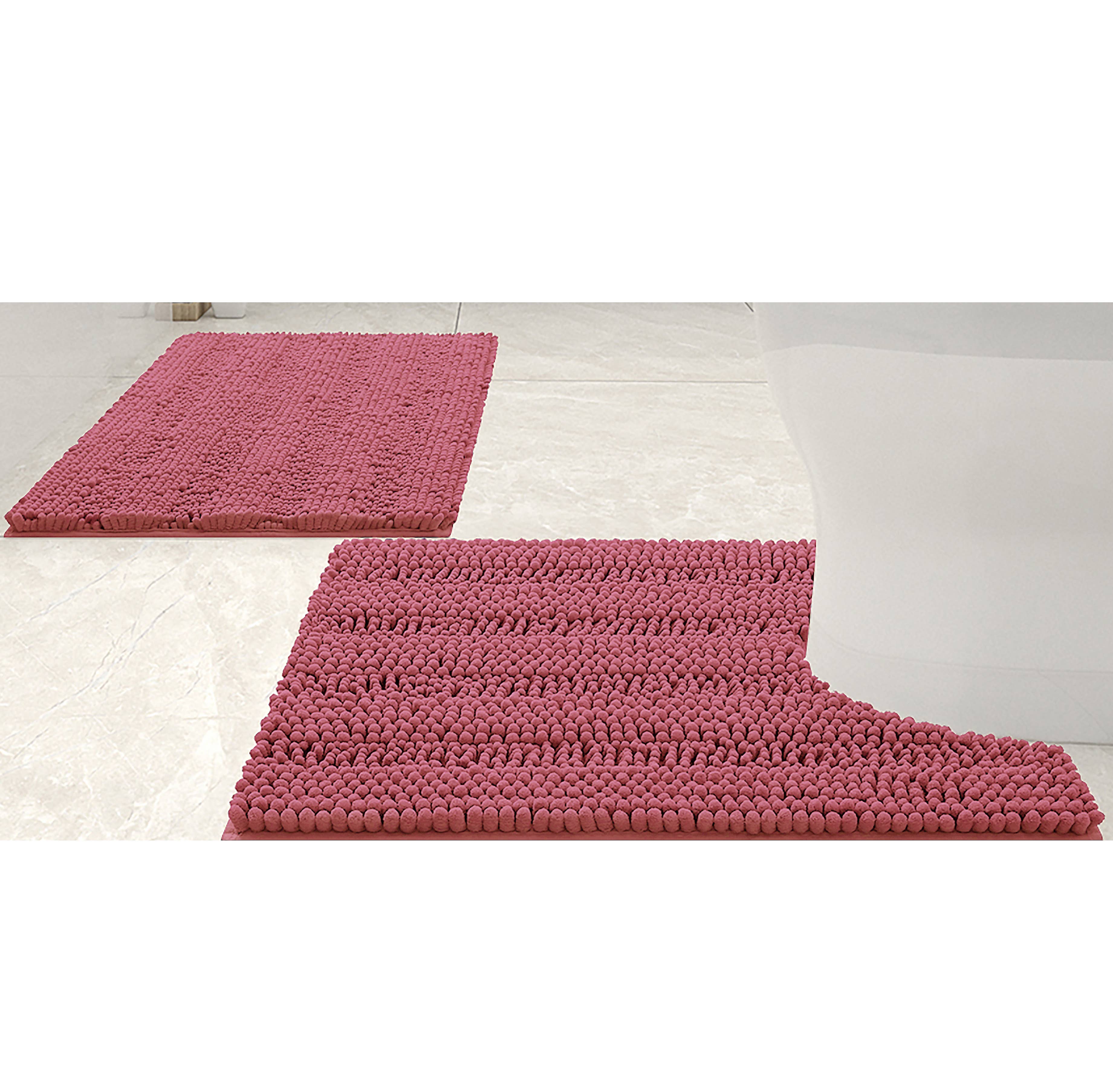 home mart goods - Wholesale Bath Mat Set - 2 Piece Soft Cozy Plush Chenille Bath Mat & Contour Bath Rug37