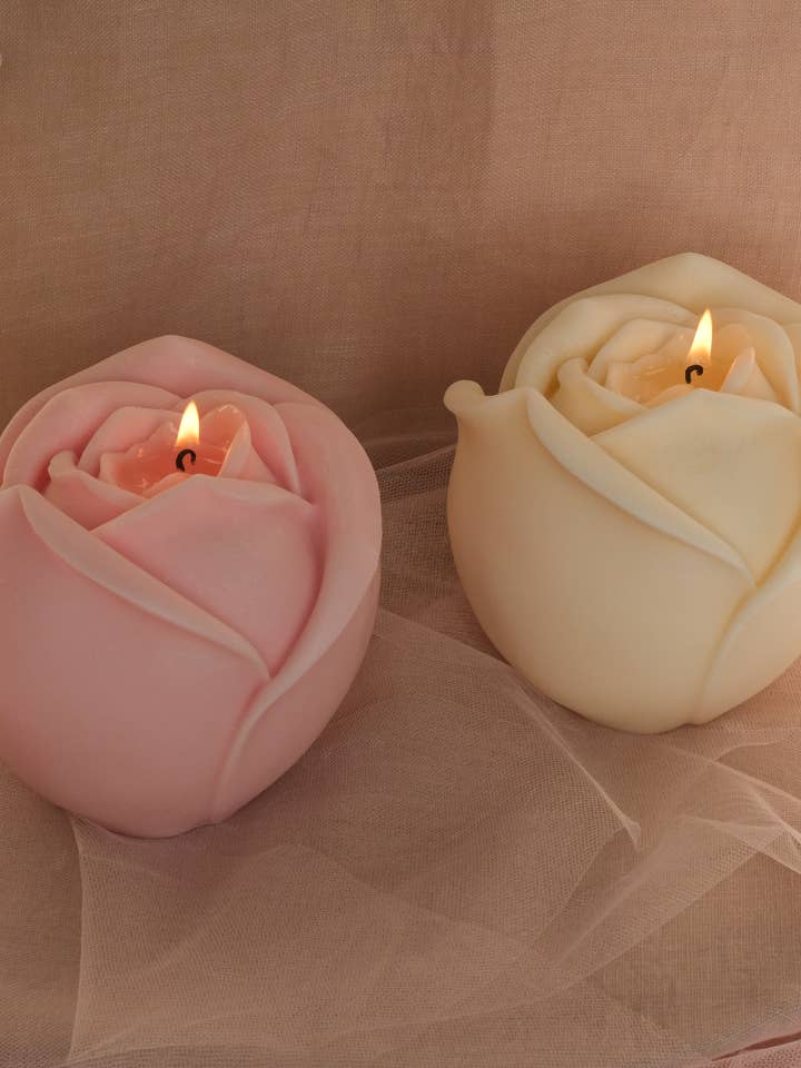 Large Rose Shaped Candle | Flower Shaped Candle | Home Decor for wholesale by Interlude Candles