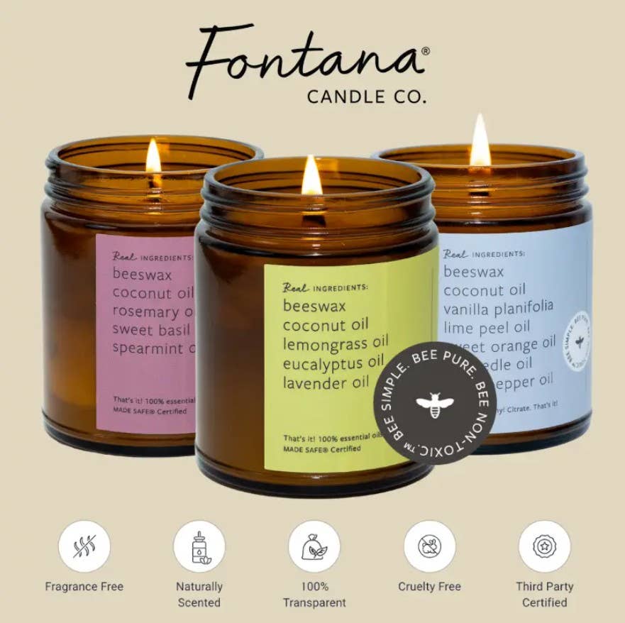 Fontana Candle Co. - Wholesale Jar/Filled Candle - Peppermint Bark Essential Oil Beeswax Jar Candle: Non-Toxic3