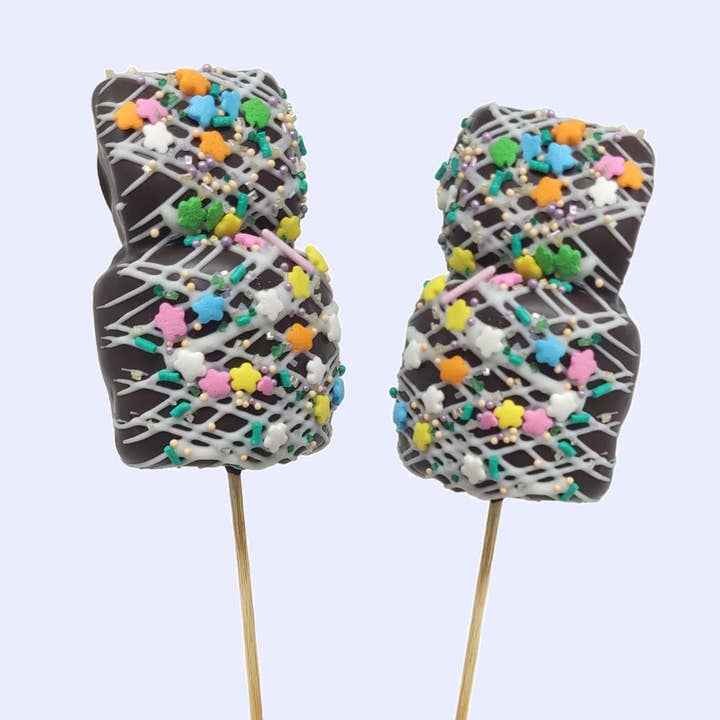 Chocolate Covered Double Marshmallow Pop - Spring for wholesale by Wild Angel Treats, LLC