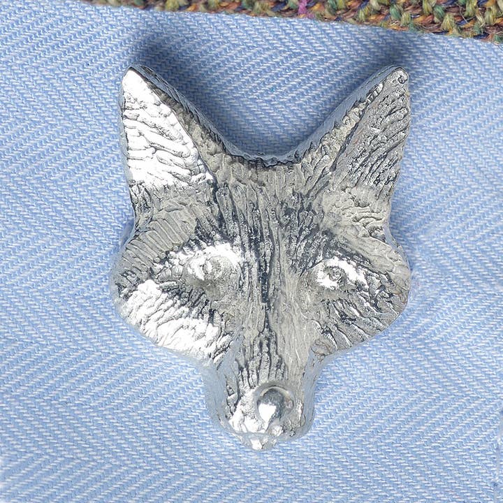 Glover & Smith - Wholesale Cufflinks - Fox Cufflinks, English Pewter Silver Fox Gifts for Him