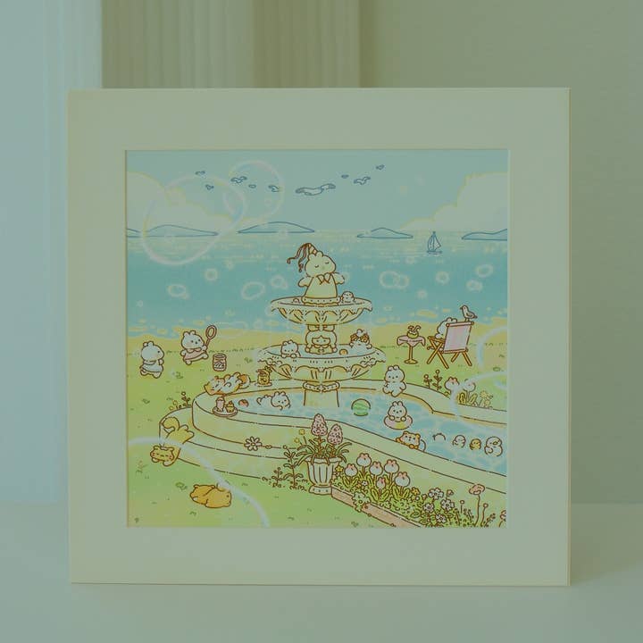 Impression artistique du parc aquatique Bunny's Summer (taille standard ou taille mini) pour la vente par 2jingis2jing