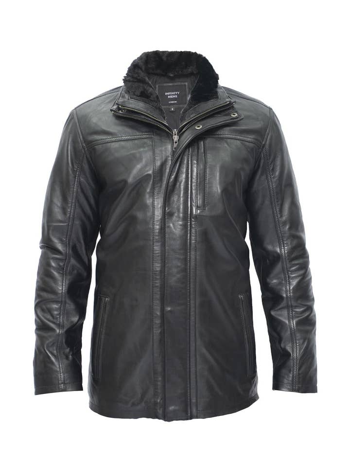 Infinity Leather (Upperclass Fashions Ltd) - Wholesale Leather Jacket - Men's - Mens Leather Mid Length Coat-Hanoi