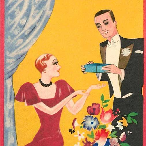 Impresión de Arte IO-281 Feliz Aniversario, Pareja con Regalo para venta al por mayor de Found Image Press