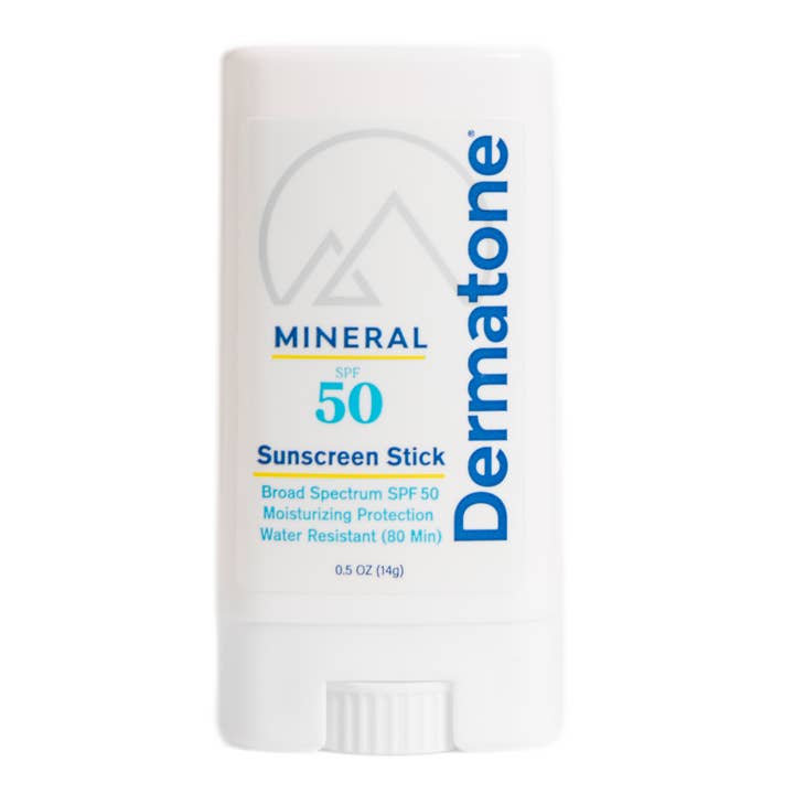 DERMATONE - Wholesale Sunscreen - Mineral No-Touch Sunscreen Stick SPF 50 Hang Box (12 count)