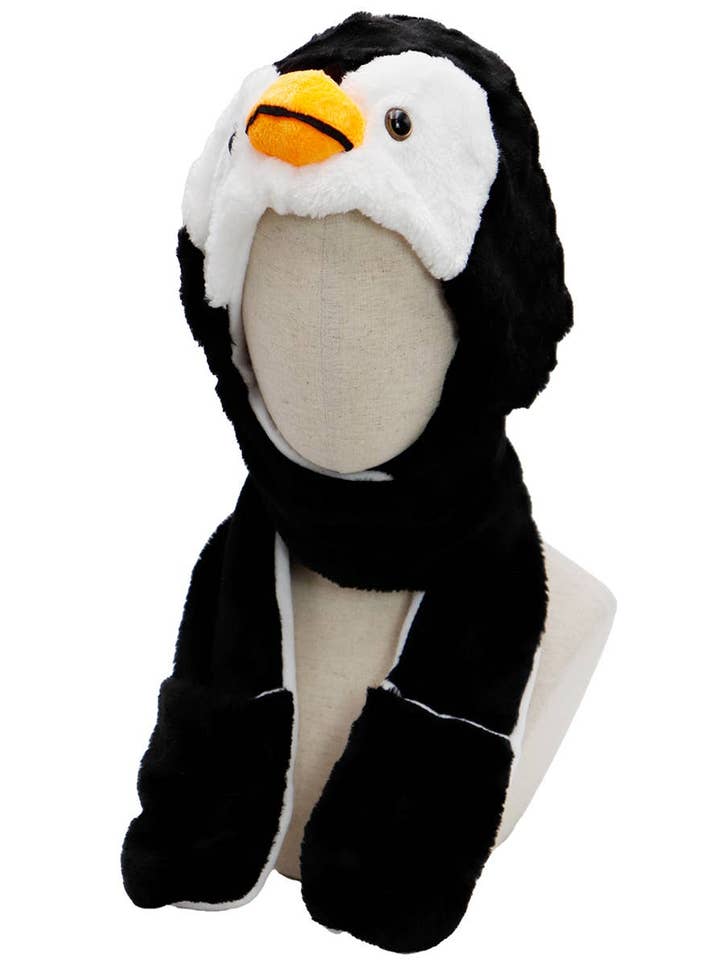 ASSORTED Animal Pals Fuzzy Plush Hat With Long Ear Flaps for wholesale on Faire22