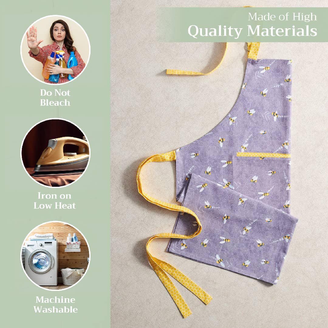 Maison d'Hermine - Design in Every Thread - Wholesale Apron - Apron 100% Cotton - Everyday Cooking - Bees Are Buzzing2